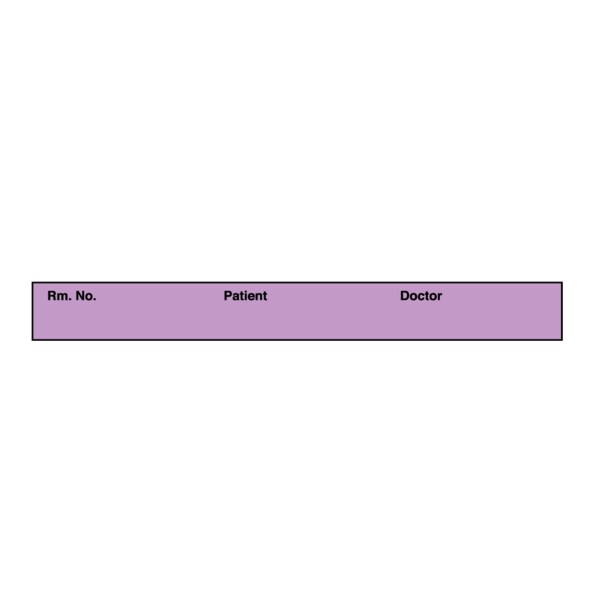 Printed Chart Tape - Rm No Patient Doctor 1/2 Violet w/Black, PK6